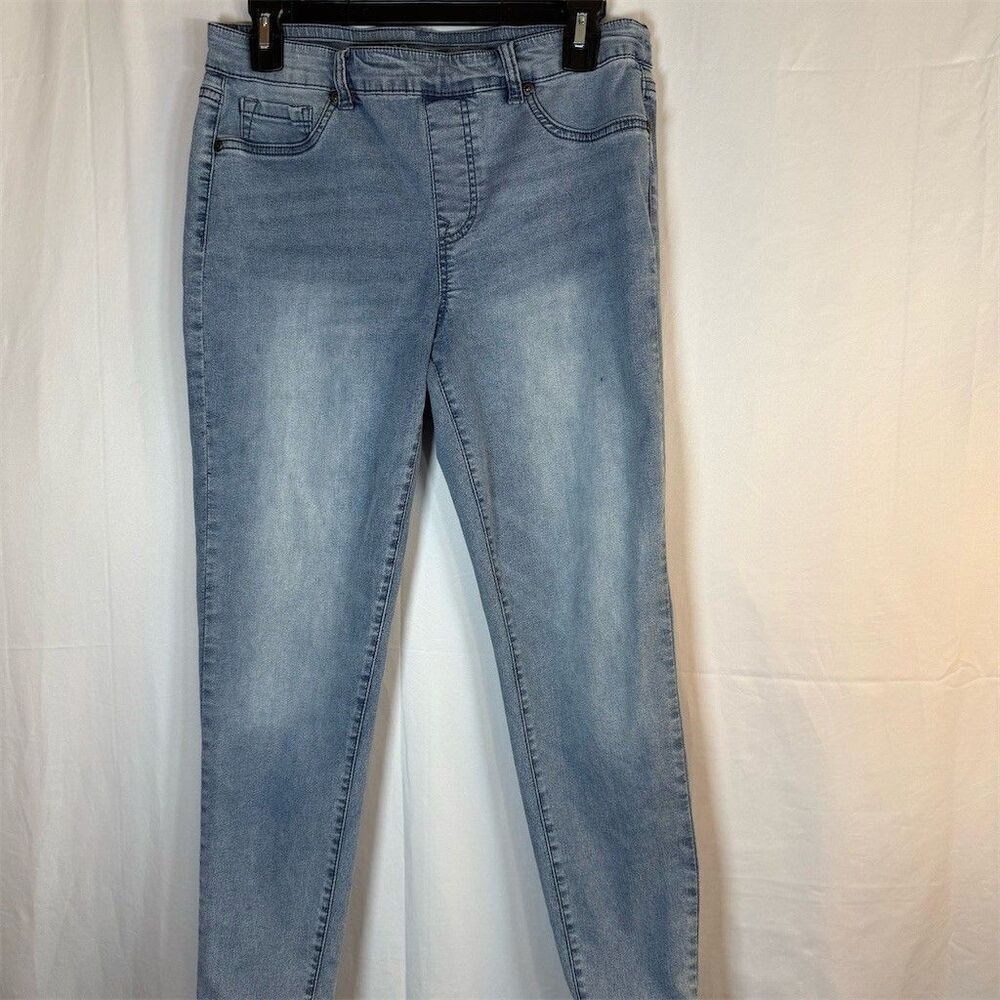Diane Gilman DG2 Jeans Womens Size PM Blue Light Wash Straight Slim Leg Stretch